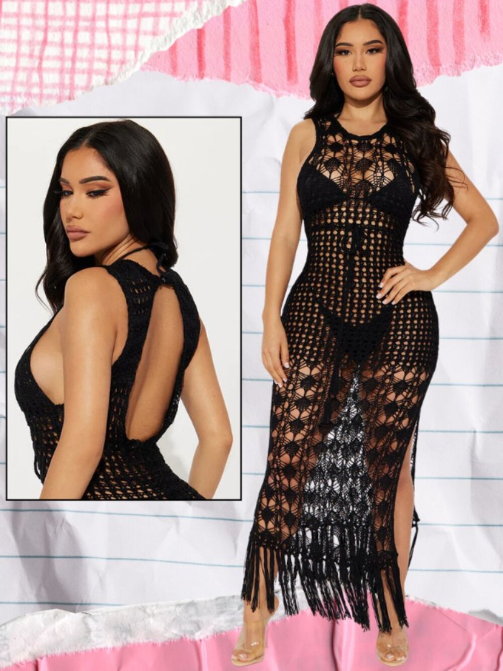 Black Crochet Coverup (NEVER WORN)